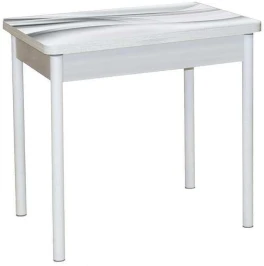 Бронкс фотопечать стол обеденный поворотно-раскладной / текстура 029/бетон белый/белый