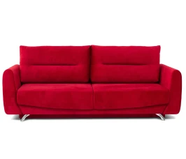 Диван еврокнижка Оливер, велюр красный, 145
