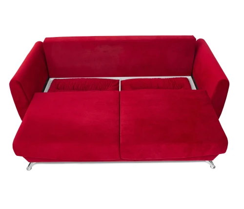 Диван еврокнижка Оливер, велюр красный, 145