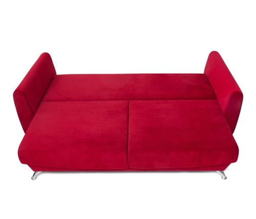 Диван еврокнижка Оливер, велюр красный, 145