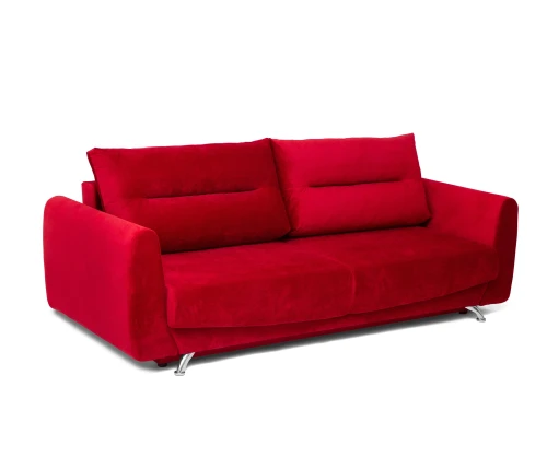 Диван еврокнижка Оливер, велюр красный, 145