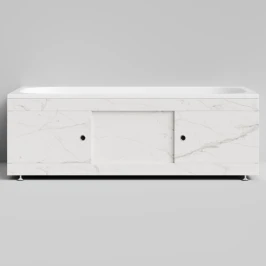 Экран-купе 1700, 3 раздвижные двери, Мрамор Белый натур милк ПВХ 2537