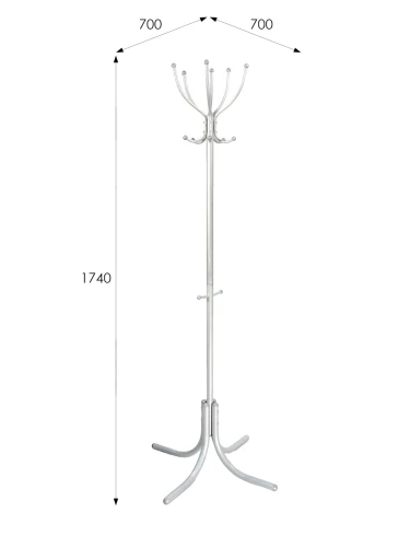 Вешалка напольная М 6 металлик