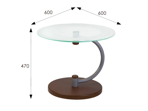 Стол журнальный Дуэт 13Н металлик/ср.-кор/прозр.