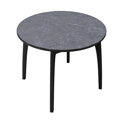 Стол DikLine MK46 Керамика Серый мрамор/подстолье черное/опоры черные
