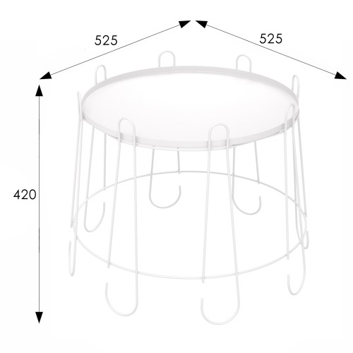 Столик кофейный SHT-CT6-2 белый муар