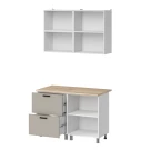 МК Аленушка 1,2м с ящ.в 2 Магнолия Керамика,скоба черный,сонома