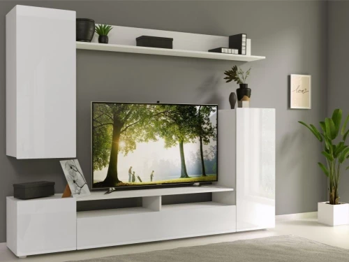 Стенка «Лия», Белый/белый глянец