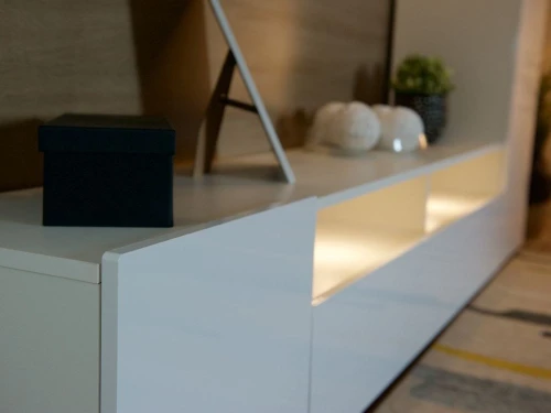 Стенка «Лия», Белый/белый глянец