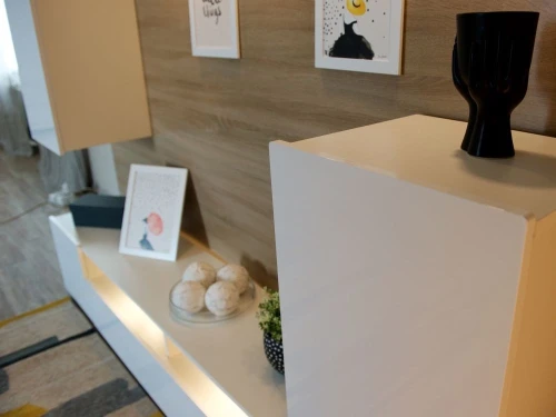 Стенка «Лия», Белый/белый глянец