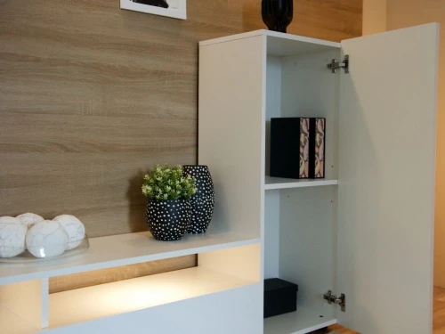 Стенка «Лия», Белый/белый глянец