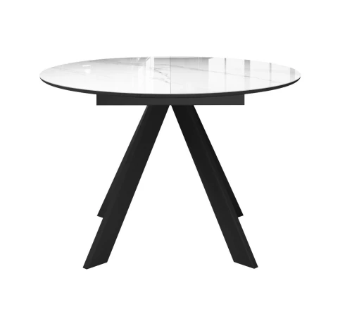 Стол DikLine SFC100 d1000 стекло Оптивайт Белый мрамор/подстолье черное