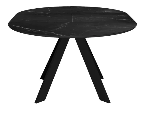 Стол DikLine SKC110 d1100 Керамика Черный мрамор/подстолье черное/опоры черные
