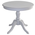 Стол обеденный Линне белый/серебро 90/130*90