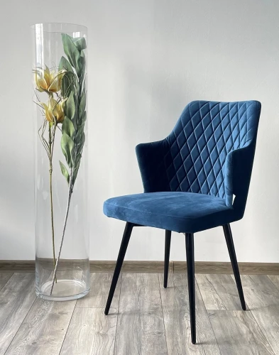 Стул HERMAN 360 град. СИНИЙ #29, велюр / черный каркас М-City