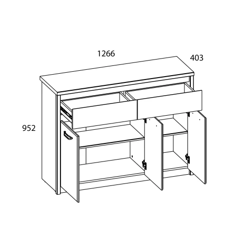 Тумба 3D2S, JAZZ, цвет Каштан найроби/Оникс