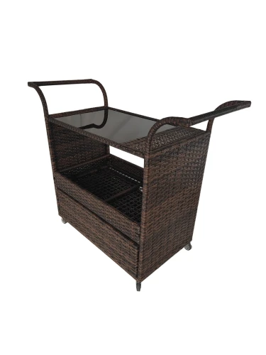 Сервировочный стол с баром из ротанга ВИНКЕЛВАГЕН «WINKELWAGEN»