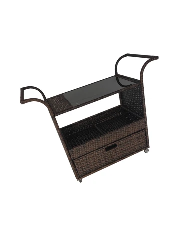 Сервировочный стол с баром из ротанга ВИНКЕЛВАГЕН «WINKELWAGEN»