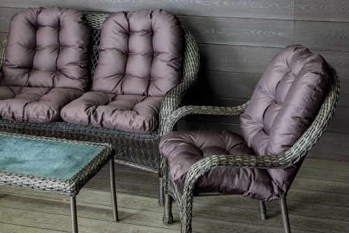 Садовый комплект из искусственного ротанга Мэдисон НЬЮ (Medison NEW) terrace set  с прямоугольным столиком с подушками на сиденье и спинку