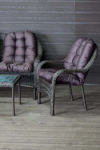 Садовый комплект из искусственного ротанга Мэдисон НЬЮ (Medison NEW) terrace set  с прямоугольным столиком с подушками на сиденье и спинку