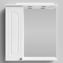 Зеркало Адам 65, белый глянец, левая