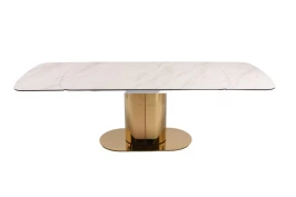 Стол обеденный раскладной Моника MC3034-160W, 160(41+41)х90х77 см, белая керамика