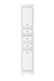 Пенал Мариэль 40 напольный, левый, патина серебро, белая