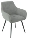 DC0084 Стул мягкий поворотный с подлокот., СЕРЫЙ#CURIO93, каркас металл черный КРУГЛЫЙ DC0084 Стул мягкий поворотный с подлокот., СЕРЫЙ#CURIO93, каркас металл черный КРУГЛЫЙ