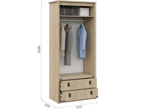 Шкаф «Валенсия» 2д2ящ, Дуб сонома