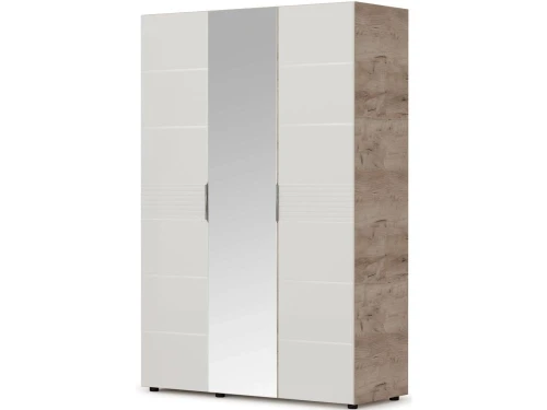Шкаф Джулия 3дв ДЗД, Крафт серый/Белый глянец