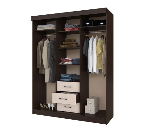 Шкаф-купе комбинированный Маэстро, Венге, Лоредо