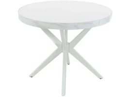 Стол «Оскар» D950 GLASS, стекло белое