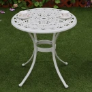 Стол кофейный круглый из литого алюминия МАКАО «MACAU» D68  -  Белый