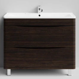 Тумба Адель 100 напольный, Палисандр ПВХ 43101 Vodok с раковиной в комплекте