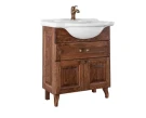 Тумба Дубини 75 напольный, орех Vodok с раковиной в комплекте