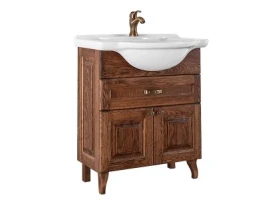 Тумба Дубини 75 напольный, под раковину, орех Vodok с раковиной в комплекте
