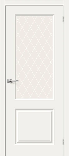 Межкомнатная дверь эмаль BRAVO Скинни-13 Whitey White Сrystal