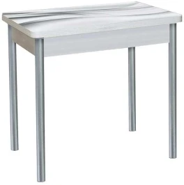 Бронкс фотопечать стол обеденный поворотно-раскладной / текстура 029/бетон белый/металлик