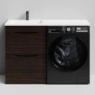 Тумба Смайл 120 напольный, под стиральную машину, левая, Палисандр ПВХ 43101 Vodok с раковиной в комплекте Тумба Смайл 120 напольный, под стиральную машину, левая, Палисандр ПВХ 43101 Vodok с раковиной в комплекте