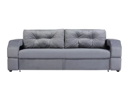 Диван еврокнижка Манчестер с подсветкой, 160 велюр серый НПБ