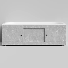 Экран-купе 1700, 3 раздвижные двери, Мрамор Белый софт тач 4044-2