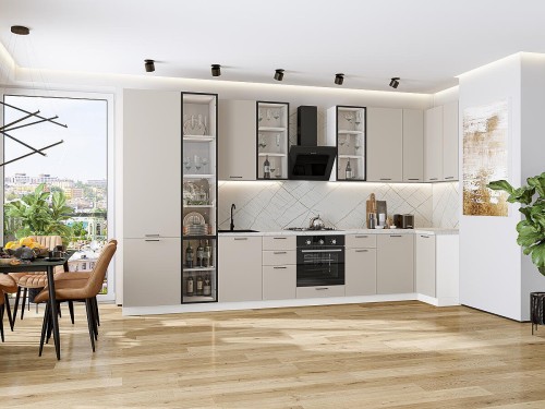 Кухонный гарнитур Флэт-05 Cashmere In 2S-Белый