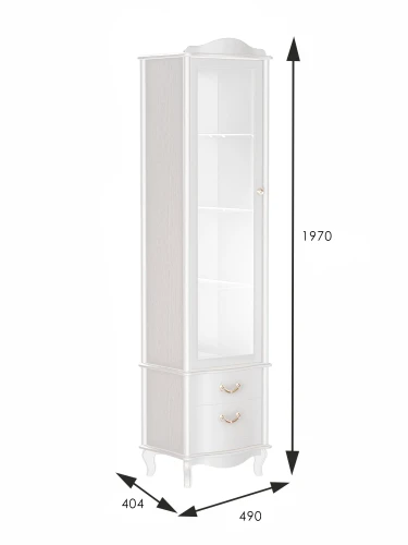 Шкаф-витрина Джульетта молочный дуб