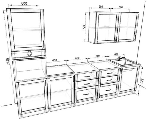 Кухня Базис Nicole-Wood Комплектация 10