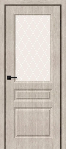 Межкомнатная дверь BRAVO Скинни-15 Cappuccino Melinga White Сrystal