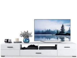 Тумба ТВ «Йорк» 2д1ящ, Белый/белый глянец