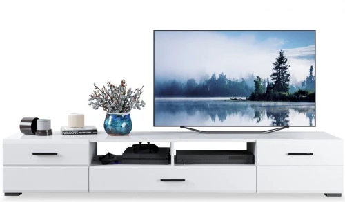 Тумба ТВ «Йорк» 2д1ящ, Белый/белый глянец