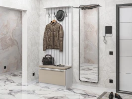 Готовая прихожая Стиль-01 Silky Grey/Белый