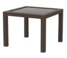 Стол пластиковый RATTAN арт. 95x95см квадратный со стеклом (коричневый)