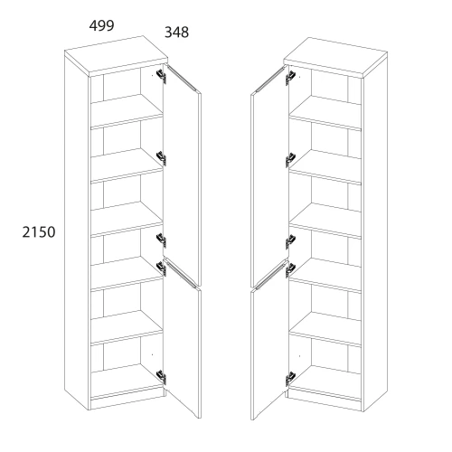 TAURUS, Шкаф 1D. Цвет БЕЛЫЙ /ДУБ ВОТАН
